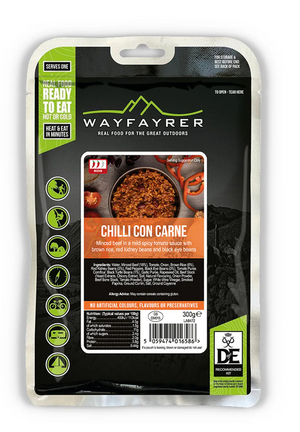 Wayfayrer Chilli Con Carne & Rice Ready-to-Eat Camping Food (Single)
