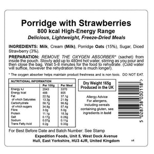 Expedition Foods Porridge with Strawberries