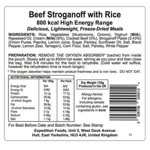 Expedition Foods Beef Stroganoff with Rice