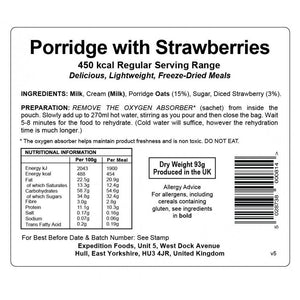 Expedition Foods Porridge with Strawberries