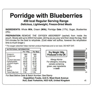 Expedition Foods Porridge with Blueberries