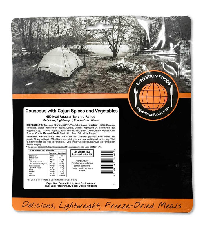 Expedition Foods Vegan Couscous with Cajun Spices and Vegetables