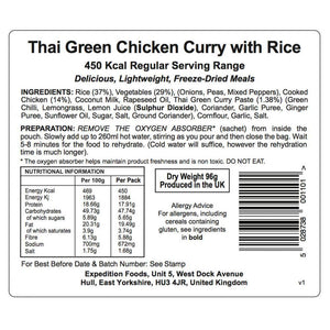 Expedition Foods Thai Green Chicken Curry with Rice