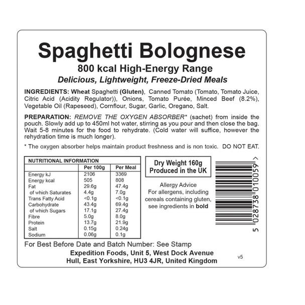 Expedition Foods Spaghetti Bolognese – Trekfood