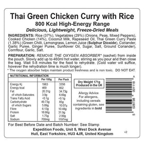 Expedition Foods Thai Green Chicken Curry with Rice