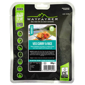 Wayfayrer Vegetable Curry & Rice  Ready-to-Eat Camping Food (Single)